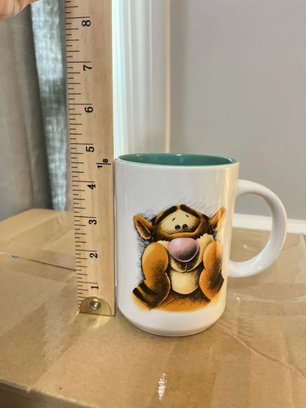Disney Store Exclusive Tigger Ceramic Mug Two Sided Teal Inside Winnie Pooh